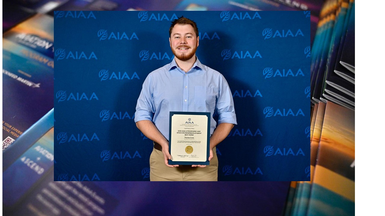 Thermofluids Engine Icing Group Win AIAA Best Paper for Second Year Running