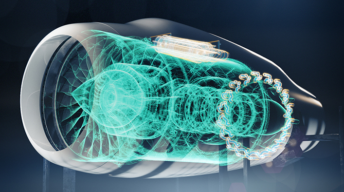 Visualised hydrogen jet engine